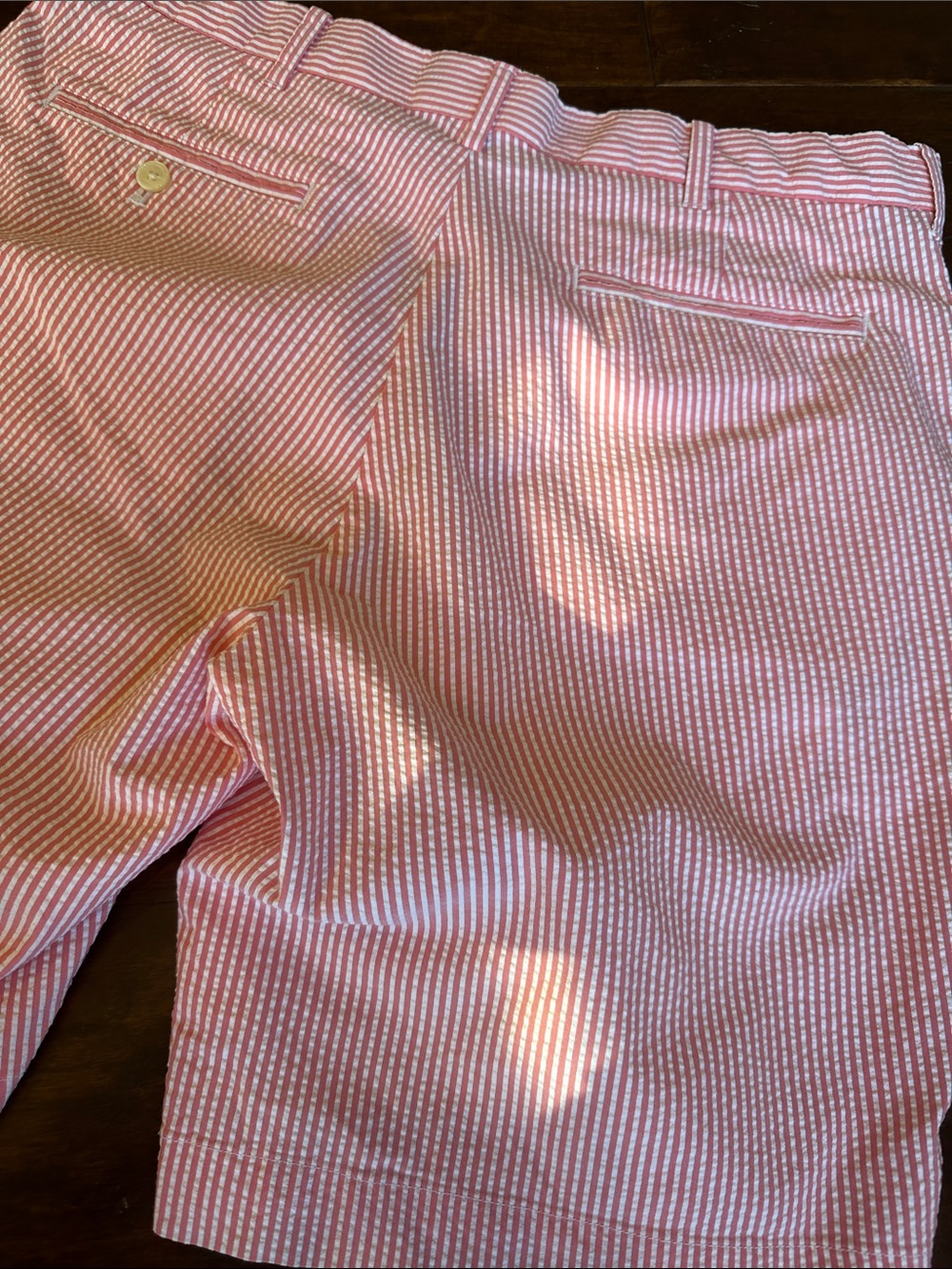 Men's Pink Seersucker Stripe Shorts - Picture 11 of 12